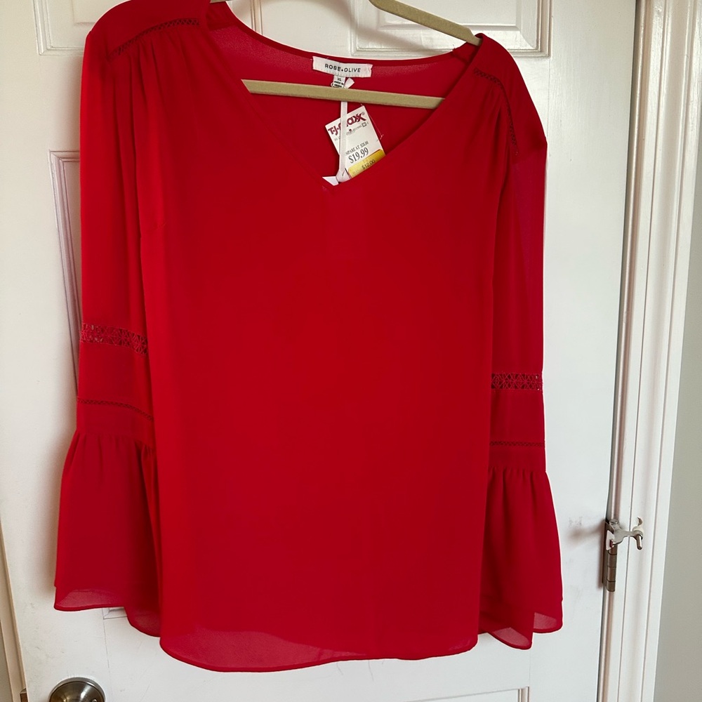 Rose & Olive Women's Red Blouse